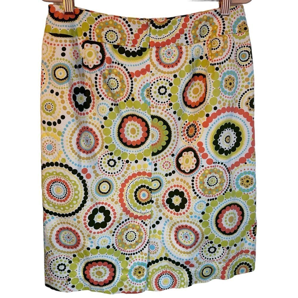 Vintage Talbots Skirt Womens Size 8 Bright Retro Mod Geometric Print